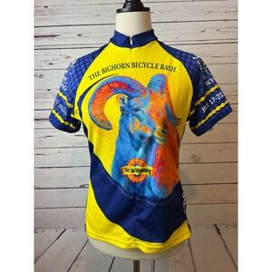 Crave Cycling Jersey Medium Yellow Tour de Wyoming Bighorn Bicycle Bash Womens